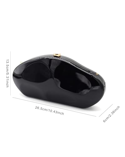 Image of Acrylic Silver Evening Clutch Purse for Women, Wedding Guest Clutch Metal Chain Shoulder Crossbody Bag