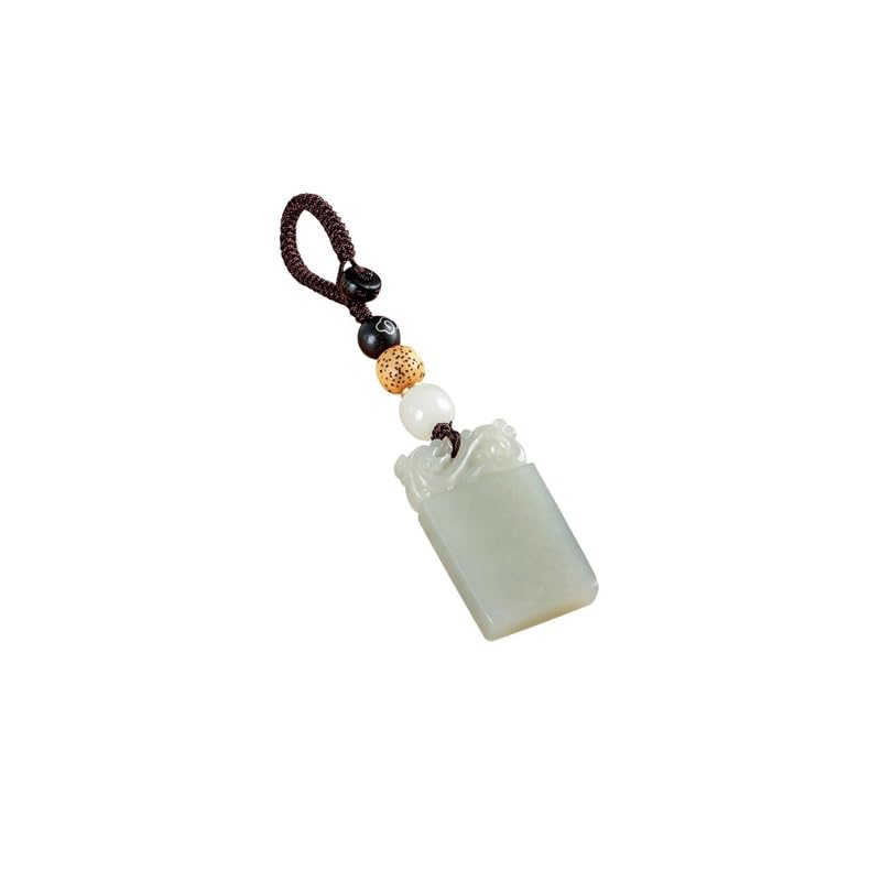 Portachiavi per Auto Ciondolo in giada di Hetian, sicuro e sano, portachiavi for auto, ciondolo for uomini donne, regalo, ornamenti for zaino