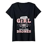 Photo Gallery donna solo una ragazza che ama droni divertente drone pilota quadcopter maglietta con collo a v Photo Gallery donna solo una ragazza che ama droni divertente drone pilota quadcopter maglietta con collo a v