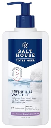 Salthouse Totes Meer Therapie Seifenfreies Waschgel, mit Jojobaöl und Urea, für Körper, Gesicht & Hände, 250ml