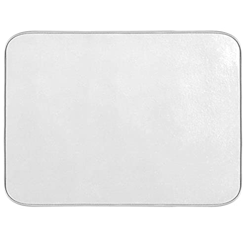 Dish Drying Mat for Kitchen Counter Absorbent Microfiber Dry Dishes Mats Drainer Counter Mat White Drying Dish Pad 18 x 24 Inch for Countertops Decor