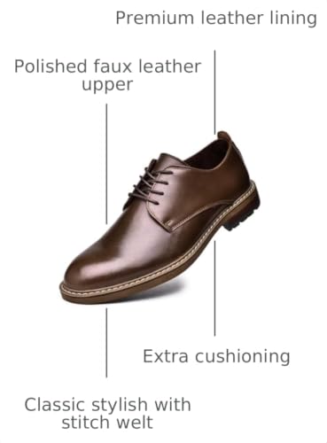 Image of Arkbird Mens Dress Shoes, Lace Up Leather Oxford