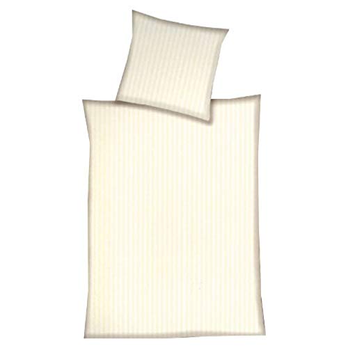 Hahn Haustextilien Streifen Satin Bettwäsche 200x200 cm Champagner