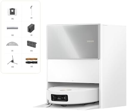 DREAME Aqua10 Ultra Roller Complete Robot Aspirapolvere, Autopulizia Rullo, Supera Ostacoli da 8cm, Auto-Svuotamento, Aspirazione 30.000 Pa, Evita Oltre 240 Oggetti, Controllo Vocale Intelligente