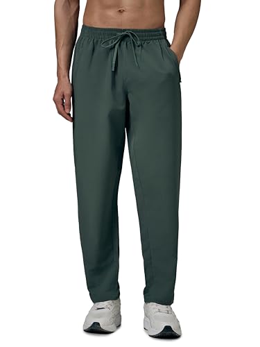 Image of TECHNOSPORT Mens Regular Fit Solid Woven Track Pant for Activewear, Regular Use and Quick Dry, (Non- Stretchable)