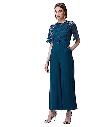 Image of Miss Chase Women's Self Design Cut-Out Georgette Jumpsuit
