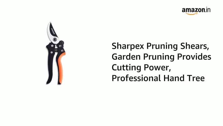 Sharpex Heavy Duty 8 Inch Garden Bypass Pruning Shears | SK5 Carbon Steel With Teflon Coating Blade | Tree Trimmers Secateurs, Plant Cutter For Home Gardening Scissors, Plant Branch Cutter For Tree