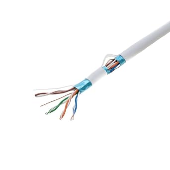 1000ft CAT5e FTP Shielded Solid 350Mhz Ethernet LAN Cable 24AWG RJ45 Network Wire Bulk Cat5 (Shielded (FTP), White)