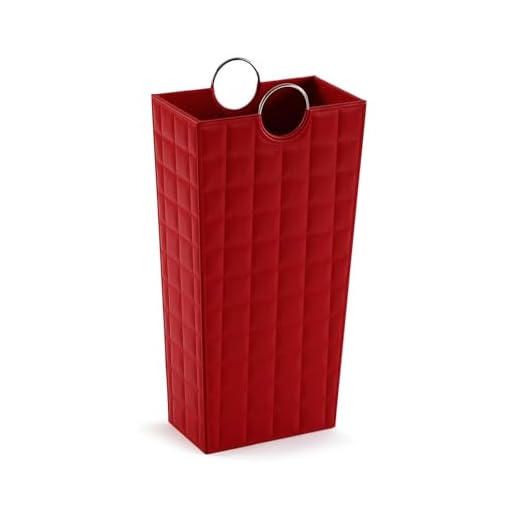 Portaombrelli Seletti 2 VERSA Poirot Portaombrelli per Ingresso, Corridoio, Camera, Giardino. Portaombrelli Piccolo e Moderno, Misure (A x L x l) 53 x 16 x 28 cm, Polipelle, Colore Rosso