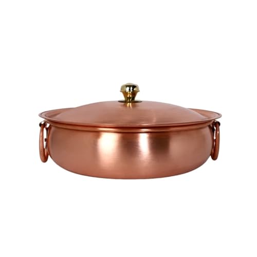 INUUXLG Hotpot for Cooking Copper Soup Pot Copper Cooking Pot Thickened Kitchen Supply Saucepan Hot Pot with Lid Cooking Pot Kitchenware (Copper 28cm)