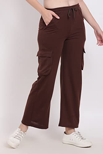 Image of Women's Cotton Fabric Stylish Cargo Pocket Lower /Sweatpants
