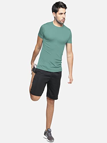 Image of BULLMER Solid Cotton Blended Half Sleeve Round Neck Tshirt for Men
