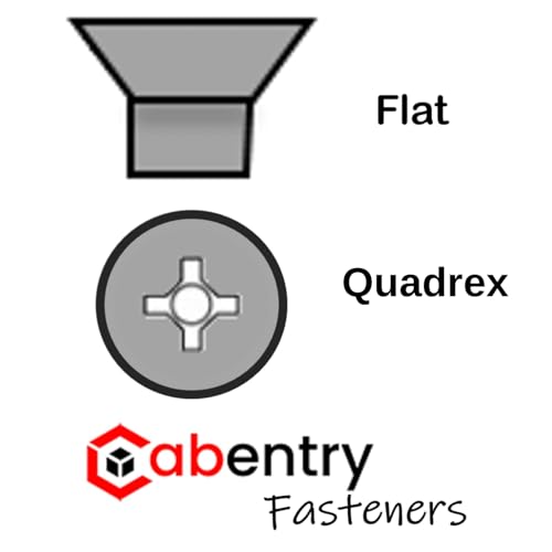 Cabentry | Tornillos para Madera | Cabeza Plana | Cuadro Phillips | #8 | 1.13 Pulgadas | Roscado Profundo | Punta Afilada | Acabado Negro Fosfato | Pack de 100 miniatura 2