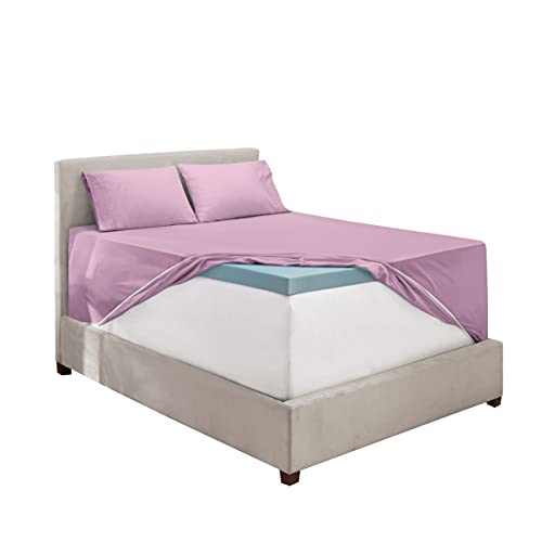 Image of Hearth & Harbor Extra Deep Pocket Bed Sheet Set - 3 Piece Hotel Luxury Sheets Fits Up to 24 inch Thick Mattress - Twin XL - Lavender Dream