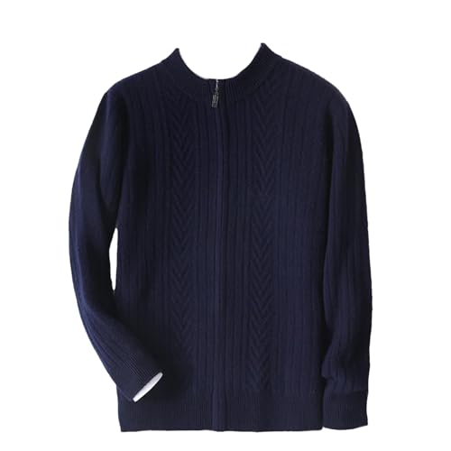 Autumn Winter Men's Wool Zipper Cardigan Round Neck Thickening Loose Sweater Knitting Warm Cashmere Cardigan.