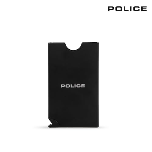 Image of Police Akron Automated Metal Black Credit Debit ATM Card Holder|Black Metal Smart Pop Up Wallet for Men Women
