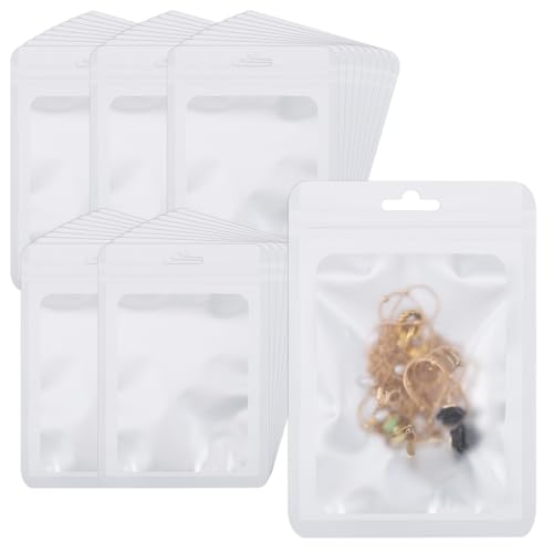 ジュエリー袋 Svaldo 小物入れ 白い 50枚セット 10.5*15cm ジッパー付き袋 チャック付きポリ袋 ジュエリー 包装用品 防水防湿 密封 ビニール 収納袋 変色防止 アクセサリー袋 ピアス 指輪 リング イヤリング 充電ケーブル収納 消しゴム