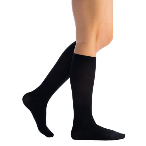 Image of EvoNation Women's Knee High 20-30 mmHg Graduated Compression Microfiber Opaque Socks - Firm Pressure Compression Garment
