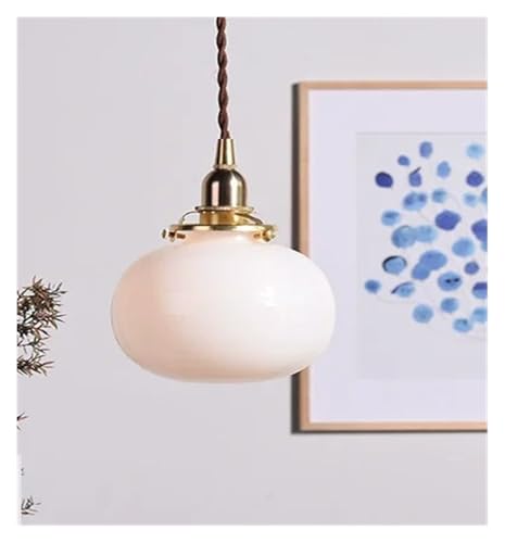 Lustre japonais rétro en verre pour tamiser la lumière de la chambre