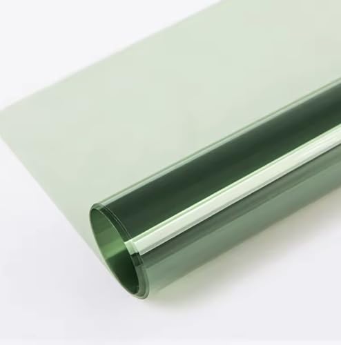 WISDOM One Way Mirror Window Film Daytime Privacy, Sun Blocking Heat Control Anti UV Reflective Film Static Cling Window Tint for Home Office Living Room (Light Green Plant 24" x 78)