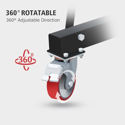 Adjustable Gantry Crane - 1 Ton (2200Lbs) Capacity Portable Hoist with Height Adjustable from 97" to 141" - Perfect for Factories, Construction Sites, Warehouses, and Car Repairs