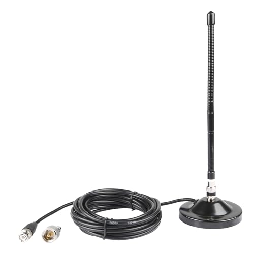 CB Antenna Long Range 27MHz Magnetic Base Radio Antenna with PL-259 BNC Male Connector for Cobra Midland Uniden Maxon President Vehicle Car Truck Mobile Handheld CB Radio Police Scanner