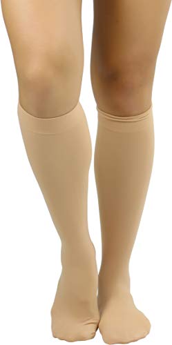 Image of ToBeInStyle Women's Opaque Knee High Nylon Fashion Socks Solid & w /Front Satin Bow