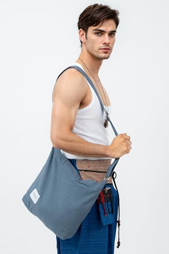 Image of Hobo Crossbody Bag for Women - Large Cotton Tote Shoulder Purse | Adjustable Strap