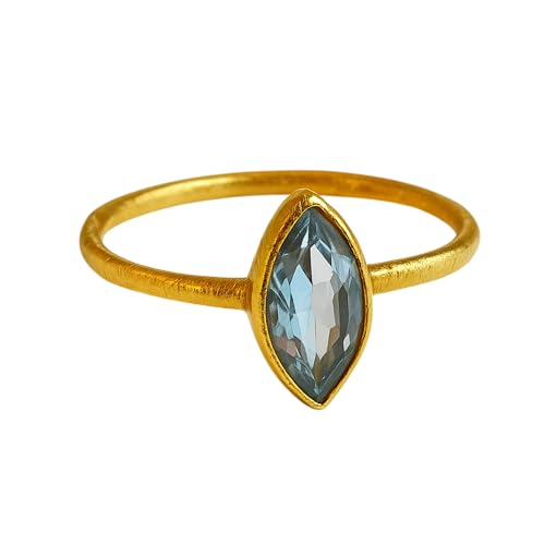 Image of Sophia Rose Jewellery Natural Blue Topaz Ring (P 1/2)