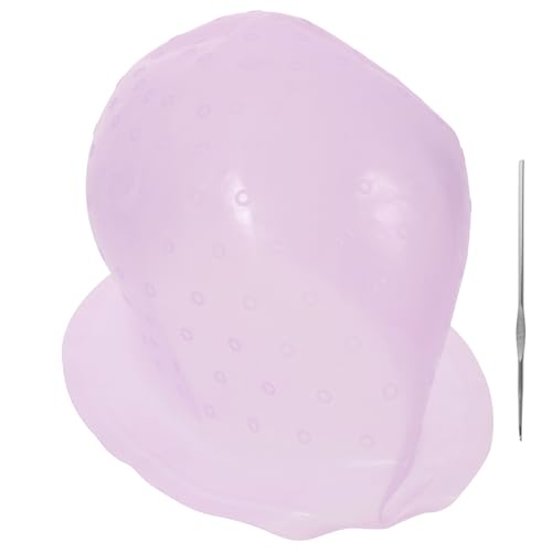 NOLITOY Gorro de Silicona Elástico para Mechas Reutilizable con Ganchos Cómodo y Premium Talla Única para Salón y Uso Doméstico para Teñir Cabello Fácil y Práctico Color Color Aleatorio
