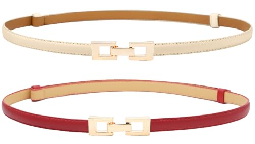 Women PU Leather Belt Skinny Thin Waist Belts for Dresses