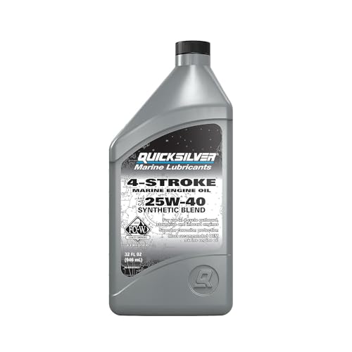 Quicksilver 25W-40 4-Stroke Synthetic Blend Marine Engine Oil 1 Quart