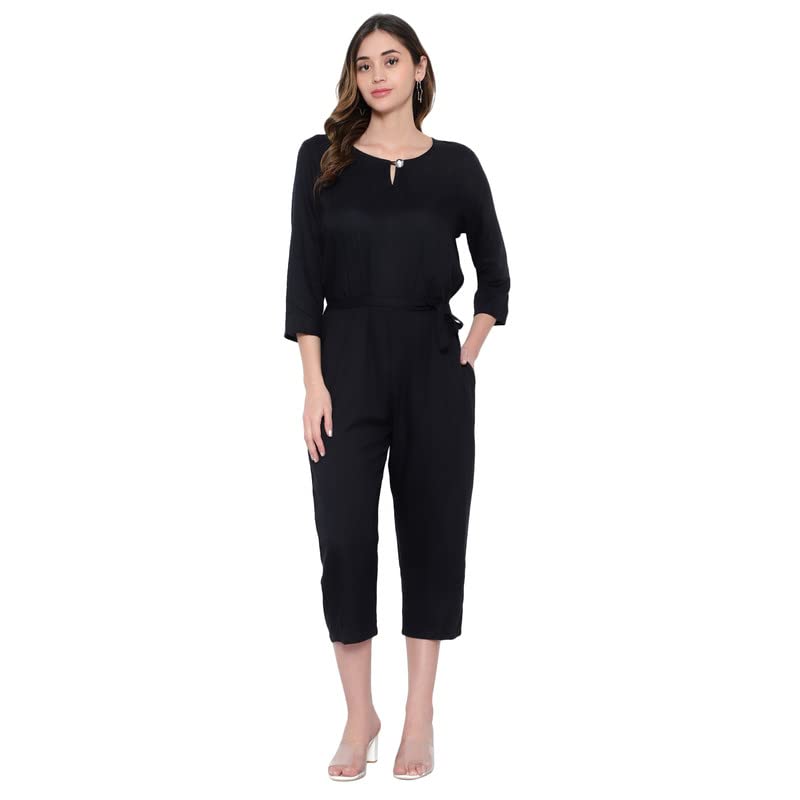 Image of Women's Knee Length Full sleeves jumpsuit (multicolor)