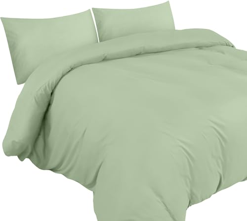 Image of Utopia Bedding Duvet Cover Double - Soft Microfibre Polyester Duvet Cover with Pillow cases - Bedding Quilt Cover Set (Sage) | Soft Microfibre Polyester - Bedding Quilt Cover Set