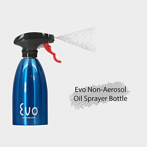 Evo Oil Sprayer Bottle, Non-Aerosol For Olive And Cooking Oils, 16-Ounce Capacity, Blue, Stainless Steel #TOP1