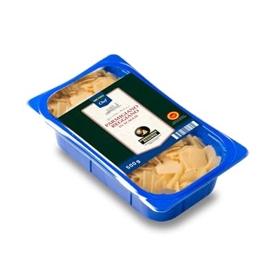 Parmigiano Reggiano DOP Chef – Escamas y Trozo 1kg | Maduración 24 Meses | Sabor Italiano para Pastas, Ensaladas y Aperitivos(Refrigerado) (1 PAQUETE, Parmigiano Reggiano D.O.P. Escamas 500 g)