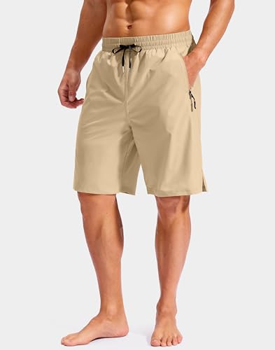 Image of G Gradual Mens Swim Trunks with Compression Liner 7 inch /9'' Quick Dry Board Shorts Swimsuit Bathing Suit for Men Zipper Pockets
