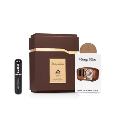 Perfume Vintage Radio Eau de Parfum 100ml, Perfume Árabe Unisex de Larga Duración, Incluye Atomizador Recargable 5ML, Fragancia con Aromas Cítricos Amaderados con Toque Especiado (Vintage Radi)
