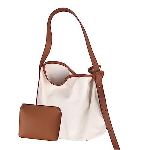 Sacs bandoulière pour femme Healvian sac seau en toile marron de rangement