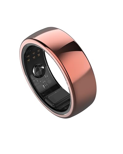 Image of aaboRing, Health & Fitness Tracker Smart Ring, Advance Sleep Monitoring, Stress & Activity Tracking, Titanium, IP68 Waterproof (US Size No 12, Wireless, Radiant Rose Gold)