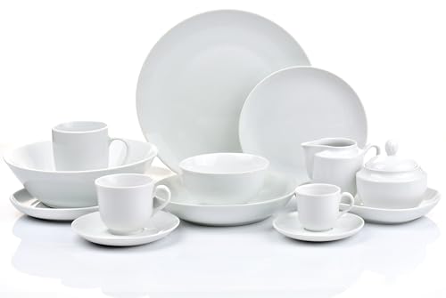 Retsch Arzberg Service de table combiné 60 pièces - Rond - Blanc - Service de table pour 6 personnes