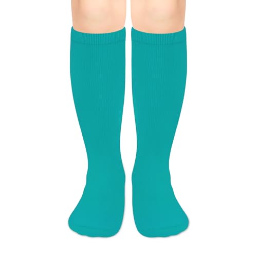 qikqik Youth Baseball Socks Teal Softball Socks for Girls Soccer Socks Kids Soccer Socks 6-8 Years Old Teal Baseball Socks Kids