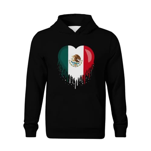 Kids Vintage Mexican Flag Mexico Hispanic Boys Girls Lightweight Kangaroo Pocket Fleece Hoodies2