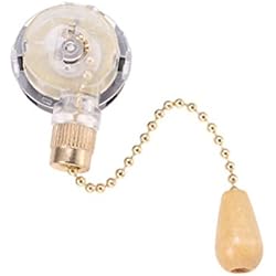 Interruptor Cadena Ventilador Techo OSALADI Interruptor de ventilador de techo de 1 pc 3 velocidades con luz colgante de cadena de madera cable de tracción lámparas de pared luz de gabinete