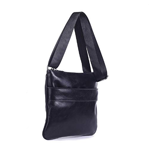 BLUE SMITH Pochette plate sacoche mixte noire en toile imperméable