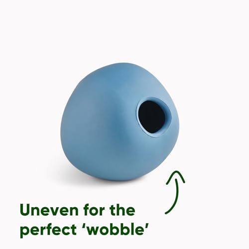 Beco Hundespielzeug - Wackelball, Apportieren, Hüpfball, Leckerliball, Anreicherungsspielzeug, Naturkautschuk - Blau