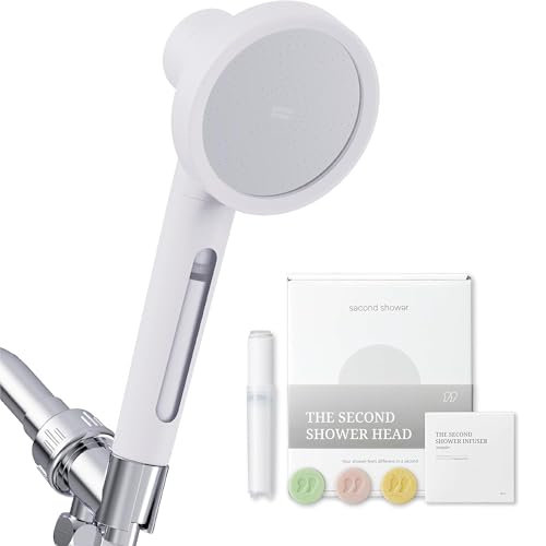 SecondShower Filtered Shower Head with Handheld for Hard Water -