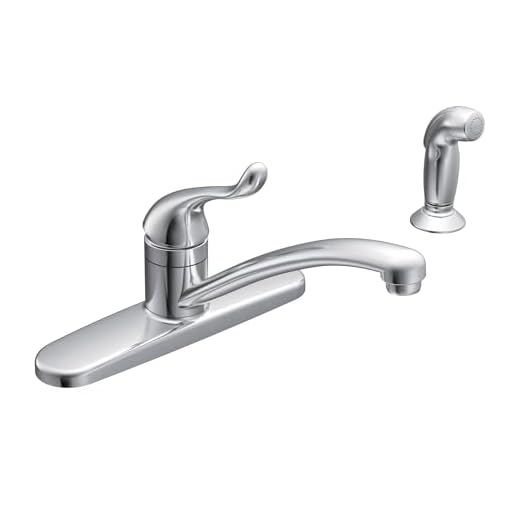 Moen CA87530 Adler Kitchen Faucet with Side Spray from The Collection, Chrome