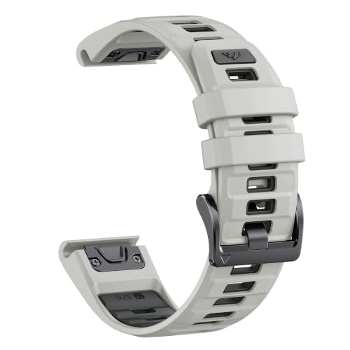 [�����ȓX] �ɓK�pGarmin Fenix 8 47 mm 51 mm E 7 X 6 X 5 X/Epix Pro/Enduro 3 QuickFit 22 mm 26 mm�o�C�J���[�V���J�Q���o���h(Misty gray ink gray,22mm)