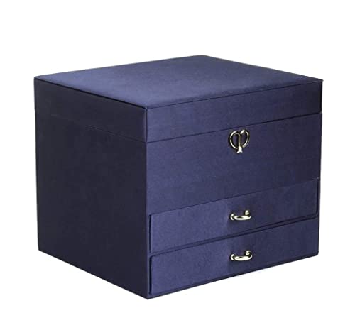 Yalych Jewelry Case Jewelry Boxes 3-Layer Silk Surface Velvet Box
